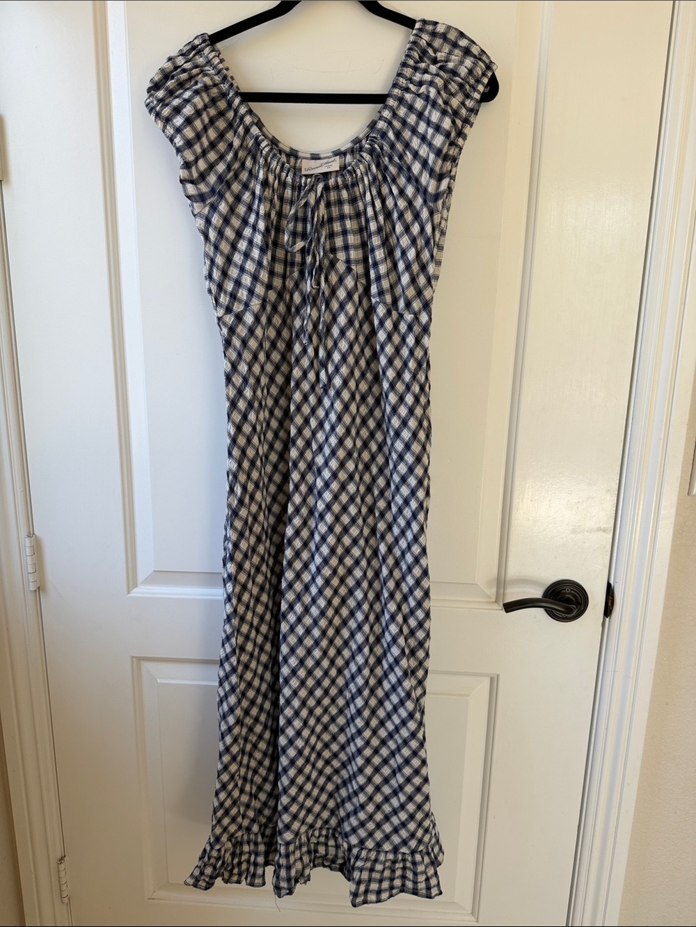 Universal Thread Blue and White Gingham Maxi Dress